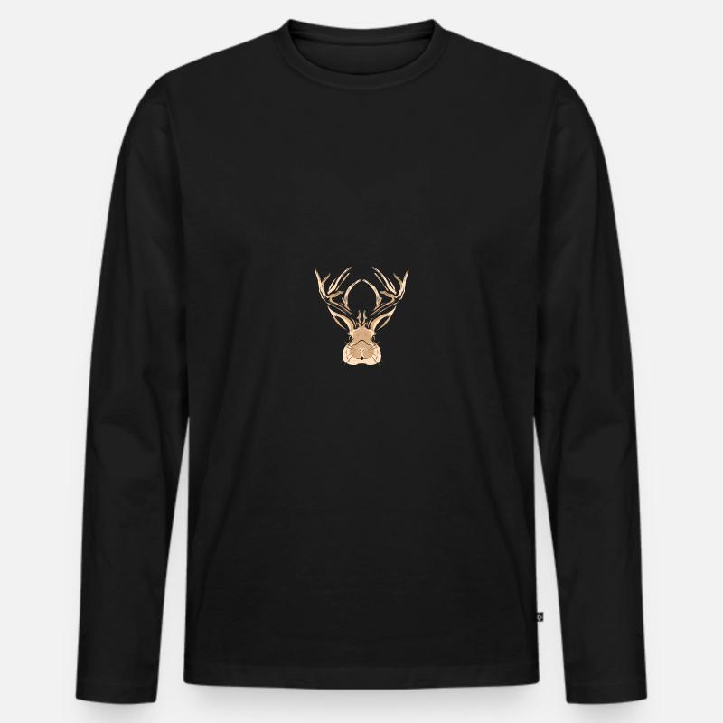 Jackalope Head Gift - Männer Premium Bio Langarmshirt - Schwarz