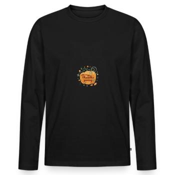 Happy Thanksgiving Pumpkin Family Dinner - Männer Premium Bio Langarmshirt - Schwarz - Vorne - Nico (187cm)