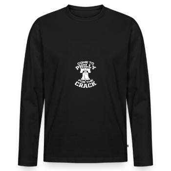 Come To Philly For The Crack - Männer Premium Bio Langarmshirt - Schwarz - Vorne - Nico (187cm)