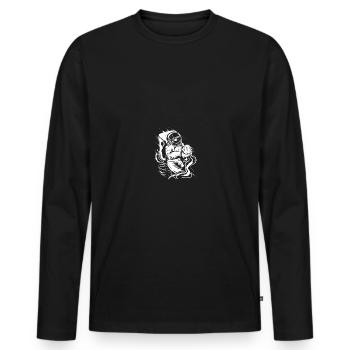 Astronaut Space Funny Spaceman Moon - Männer Premium Bio Langarmshirt - Schwarz - Vorne - Nico (187cm)