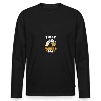 First Father's Day Beer Baby Bottle New Born - Männer Premium Bio Langarmshirt - Schwarz - Vorne - Nico (187cm)