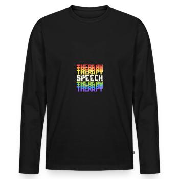 Speech Therapy SLP Rainbow Speech Language - Männer Premium Bio Langarmshirt - Schwarz - Vorne - Nico (187cm)