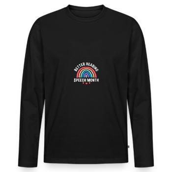Better Hearing & Speech Month SLP Speech Therapist - Männer Premium Bio Langarmshirt - Schwarz - Vorne - Nico (187cm)