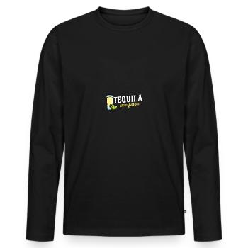 Tequila Por Favor Spanish Mexican - Männer Premium Bio Langarmshirt - Schwarz - Vorne - Nico (187cm)
