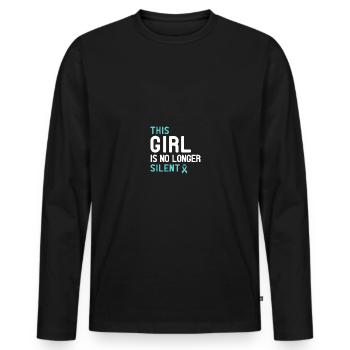 This Girl Is No Longer Silent Sexual Assault Teal - Männer Premium Bio Langarmshirt - Schwarz - Vorne - Nico (187cm)