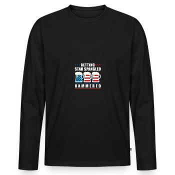 Getting Star Spangled Hammered 4th of July Beer - Männer Premium Bio Langarmshirt - Schwarz - Vorne - Nico (187cm)