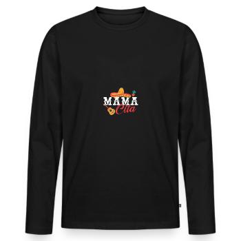 Mamacita Cute Mexican Wife Sombrero - Männer Premium Bio Langarmshirt - Schwarz - Vorne - Nico (187cm)