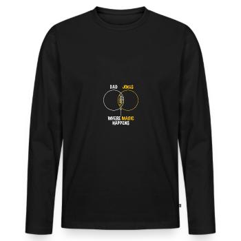 Dad Jokes Graph Chart Funny Dad - Männer Premium Bio Langarmshirt - Schwarz - Vorne - Nico (187cm)