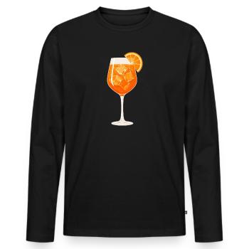 Cocktail mit Orange - Männer Premium Bio Langarmshirt - Schwarz - Vorne - Nico (187cm)