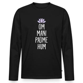 Om Mani Padme Hum Yoga Yogi Mantra - Männer Premium Bio Langarmshirt - Schwarz - Vorne - Nico (187cm)