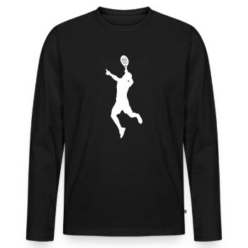 Padel Player Silhouette Padel Player Padel Tennis - Men's Premium Organic Long Sleeve Shirt - black - Front - Nico (187cm)
