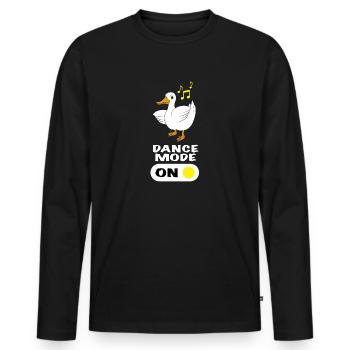 Ente tanzen Spruch Dance Mode On - Männer Premium Bio Langarmshirt - Schwarz - Vorne - Nico (187cm)