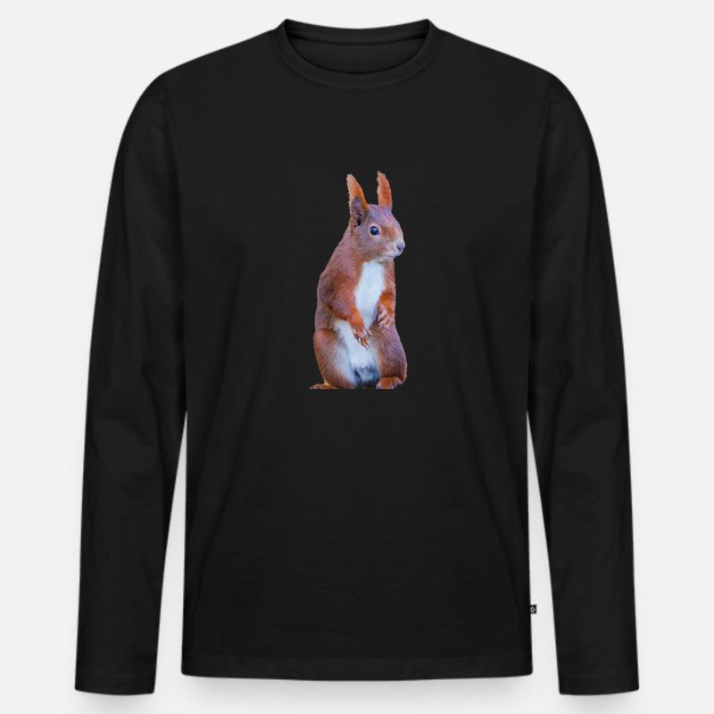 Eichhönchen - Männer Premium Bio Langarmshirt - Schwarz