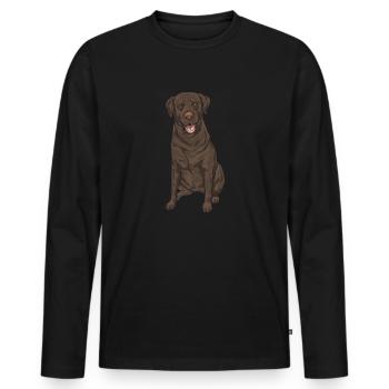 Chocolate Labrador Retriever Hund - Männer Premium Bio Langarmshirt - Schwarz - Vorne - Nico (187cm)