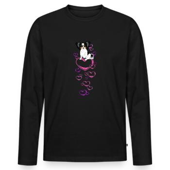Papillon Bubbles 3 - T-shirt manches longues Premium bio Homme - noir - Devant - Nico (187cm)