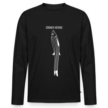Dünner Hering (a) - Männer Premium Bio Langarmshirt - Schwarz - Vorne - Nico (187cm)
