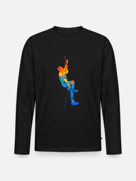 Bouldering Climbing Boulder Boulderer Climbing Hall - Men's Premium Organic Long Sleeve Shirt - black