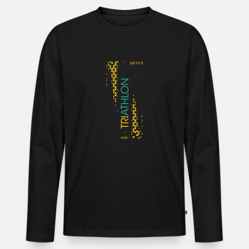 TRIATHLON just try it - Männer Premium Bio Langarmshirt - Schwarz