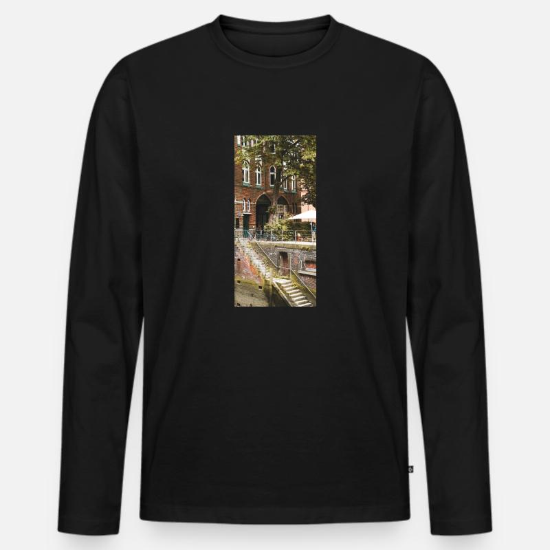 Dänemark - Männer Premium Bio Langarmshirt - Schwarz