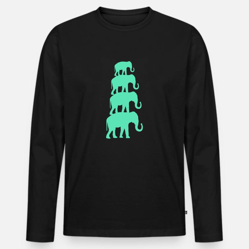 elefanten 01 - Männer Premium Bio Langarmshirt - Schwarz