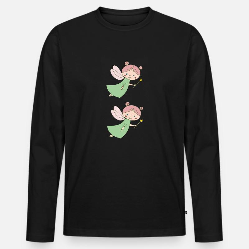 fee doppelt - Männer Premium Bio Langarmshirt - Schwarz
