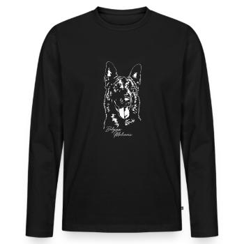 Belgian MALINOIS Dog Portrait Dogs Dog Wilsigns - Men's Premium Organic Long Sleeve Shirt - black - Front - Nico (187cm)