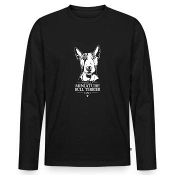 Miniature Bull Terrier Dad Bullterrier Wilsigns - Männer Premium Bio Langarmshirt - Schwarz - Vorne - Nico (187cm)