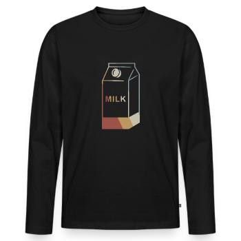 Milchkarton Retro Style Vintage - Männer Premium Bio Langarmshirt - Schwarz - Vorne - Nico (187cm)