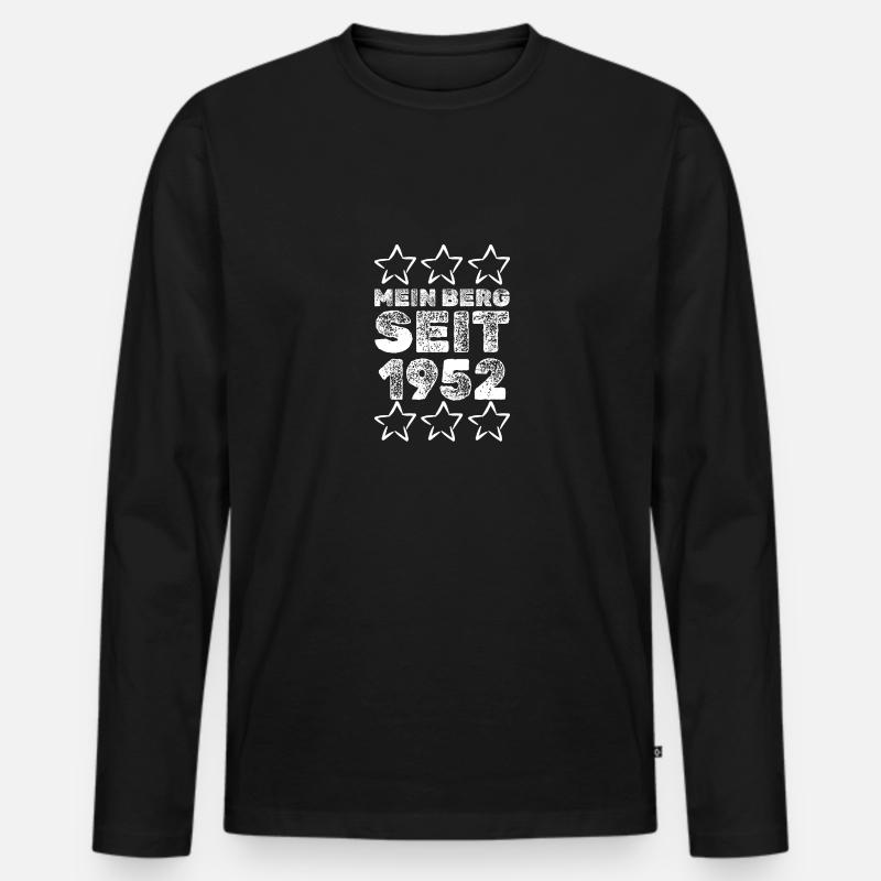 Bergsteiger 1952 - Männer Premium Bio Langarmshirt - Schwarz