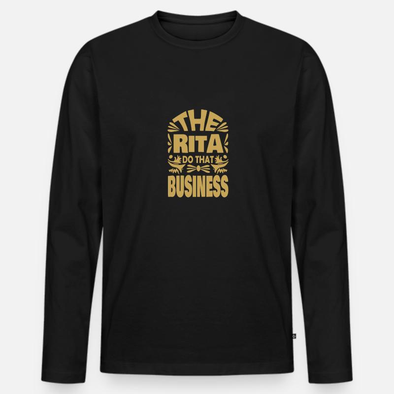 Name Rita - Männer Premium Bio Langarmshirt - Schwarz