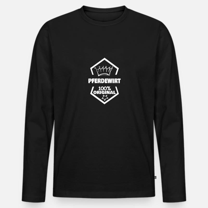 Pferdewirt - Männer Premium Bio Langarmshirt - Schwarz