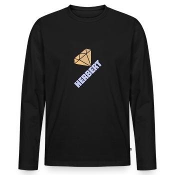 Edel Herbert - Männer Premium Bio Langarmshirt - Schwarz - Vorne - Nico (187cm)