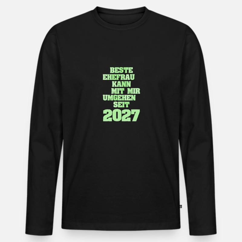 2027 - Männer Premium Bio Langarmshirt - Schwarz
