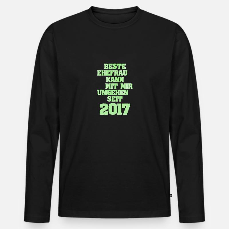 Ehefrau 2017 - Männer Premium Bio Langarmshirt - Schwarz