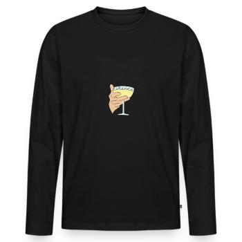 Cheers - Men's Premium Organic Long Sleeve Shirt - black - Front - Nico (187cm)