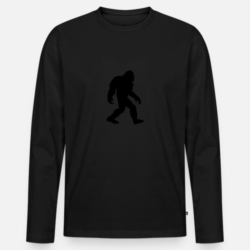 big foot - Männer Premium Bio Langarmshirt - Schwarz
