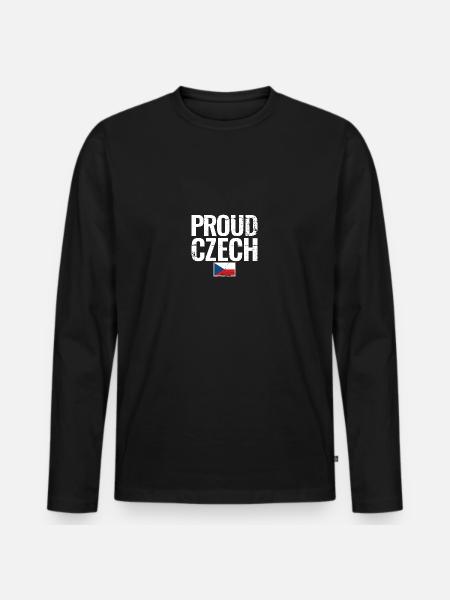 Proud Czech Republic Czech Flag Czech - Men's Premium Organic Long Sleeve Shirt - black
