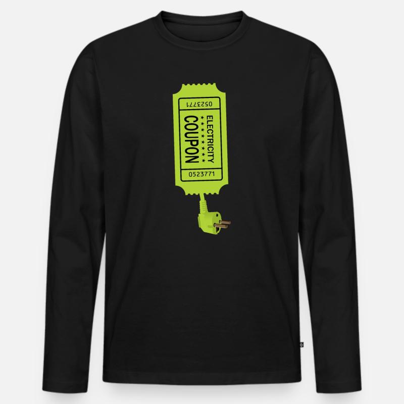 Strom Coupon - Männer Premium Bio Langarmshirt - Schwarz