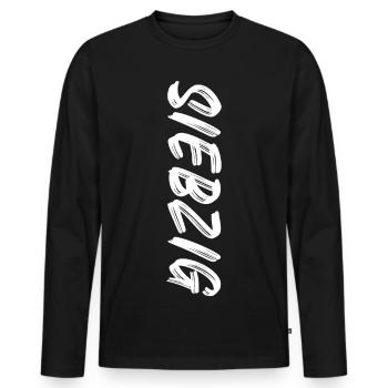 70 / Siebzig / 70. Geburtstag - Männer Premium Bio Langarmshirt - Schwarz - Vorne - Nico (187cm)