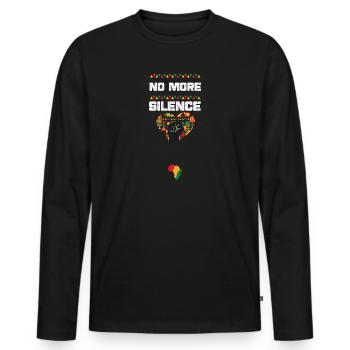 No More Silence - Männer Premium Bio Langarmshirt - Schwarz - Vorne - Nico (187cm)