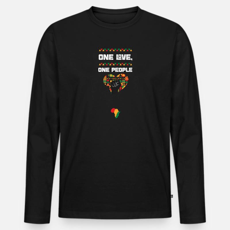 One Love, One People - Männer Premium Bio Langarmshirt - Schwarz