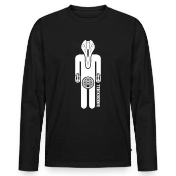 Bicycle "bikessexual" Cyclist saddle-proof Cycle path - Men's Premium Organic Long Sleeve Shirt - black - Front - Nico (187cm)