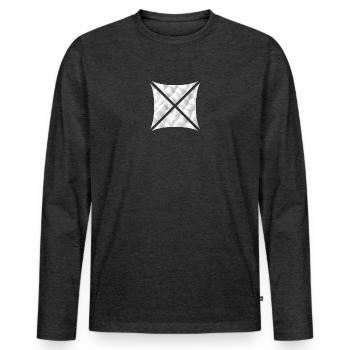 Conception polygonale abstraite blanche - T-shirt manches longues Premium bio Homme - anthracite chiné - Devant - Nico (187cm)