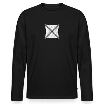 Abstract Polygon Design White - Men's Premium Organic Long Sleeve Shirt - black - Front - Nico (187cm)