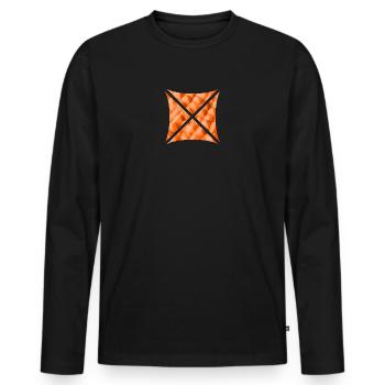 Conception polygonale abstraite orange - T-shirt manches longues Premium bio Homme - noir - Devant - Nico (187cm)