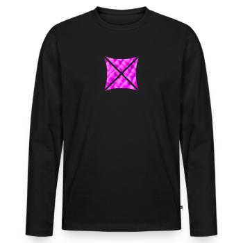 Conception de polygone abstrait rose - T-shirt manches longues Premium bio Homme - noir - Devant - Nico (187cm)