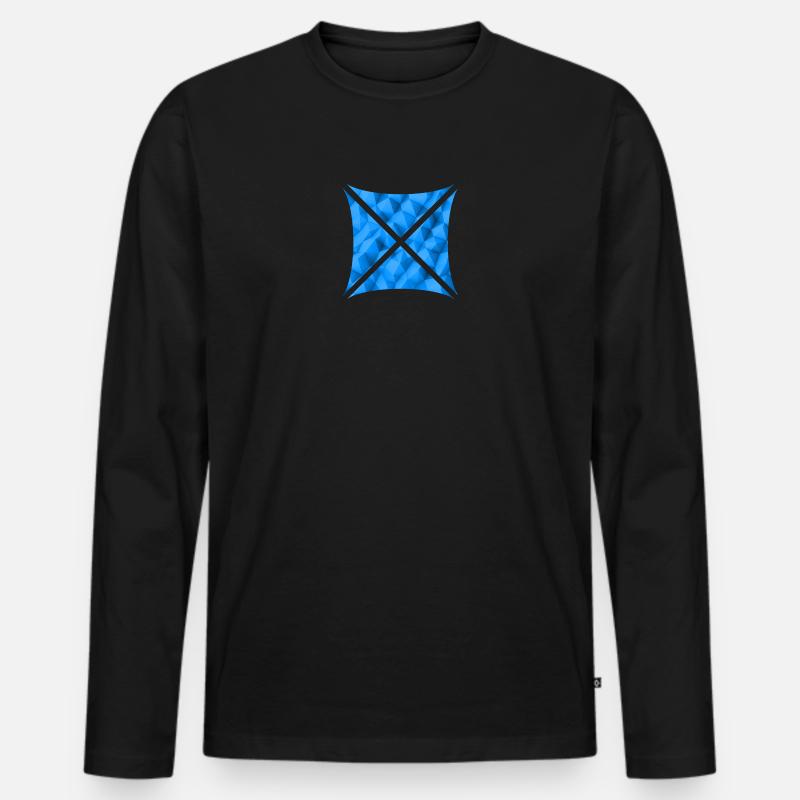 Conception de polygone abstrait bleu T-shirt manches longues Premium bio Homme