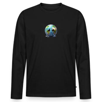 Weeping sad earth - Men's Premium Organic Long Sleeve Shirt - black - Front - Nico (187cm)
