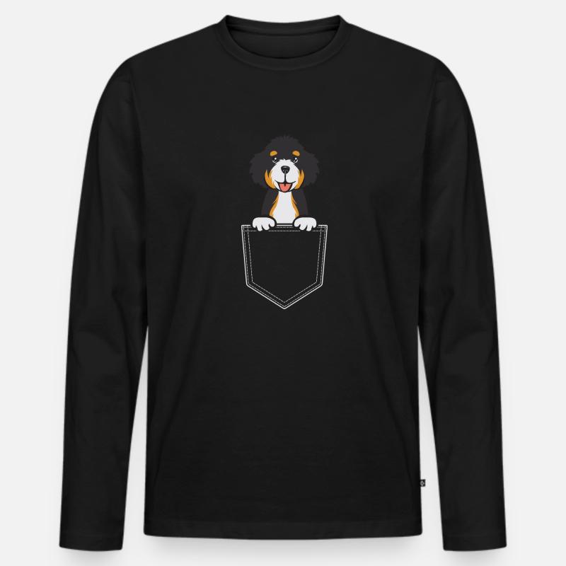 Bernedoodle Hund - Männer Premium Bio Langarmshirt - Schwarz