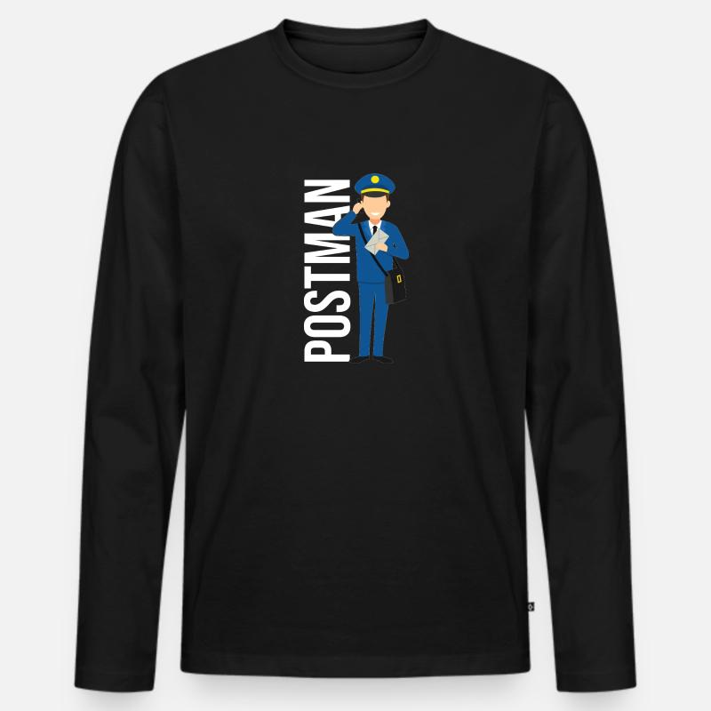 Briefträger - Männer Premium Bio Langarmshirt - Schwarz